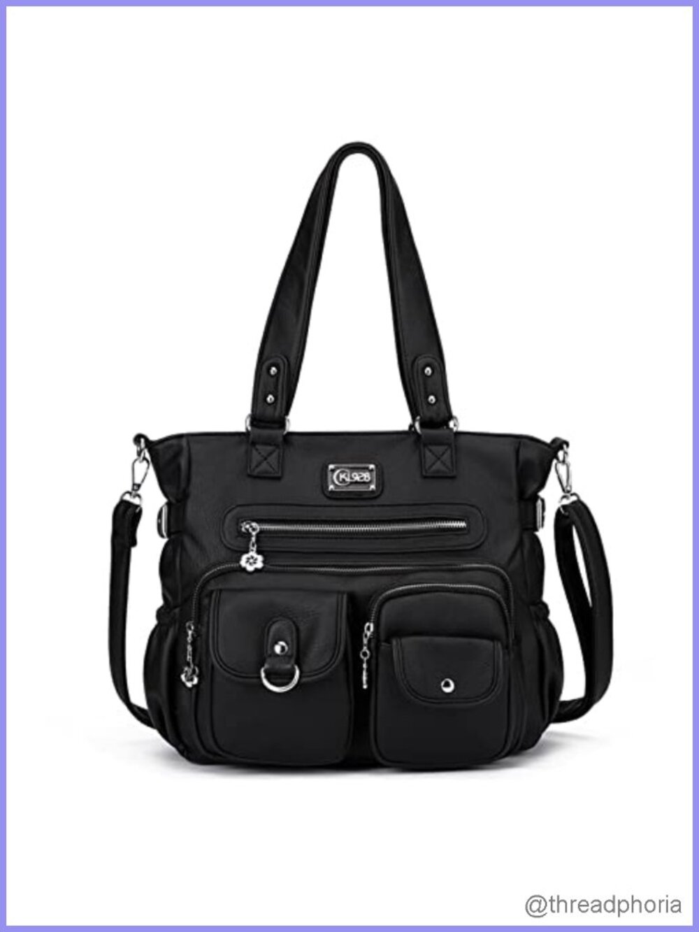 Vegan Leather Hobo Bag Large Tote Shoulder Handbag Detachable Strap Work Purse